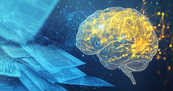 An synthetic, seemingly electronic brain alongside legal transcripts.